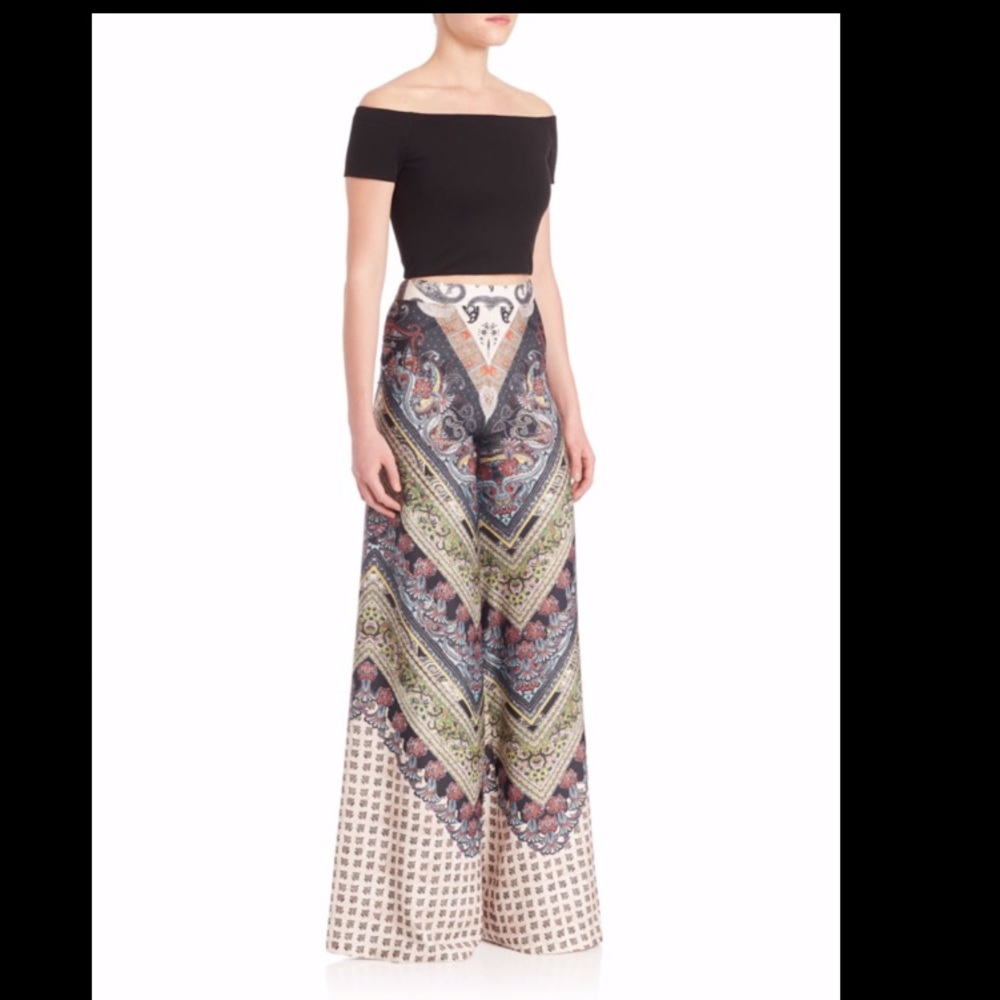 Alice + Olivia Athena Flared Wide-Leg Pants